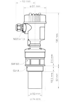 VEGASON S62 Ultrasonic Sensor For Continuous Level Measurement For Measuring Ranges Up To 8 M SONS62.EXXX