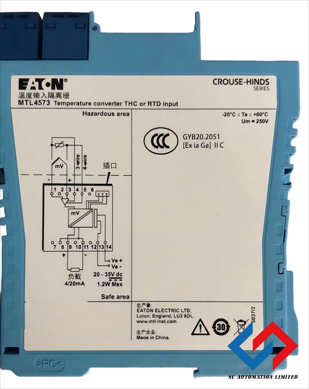 MTL4573 MTL Temperature Converter for RTD Excitation Current 200µA Nominal Output Range 4 to 20mA Nominal into 600Ω Max