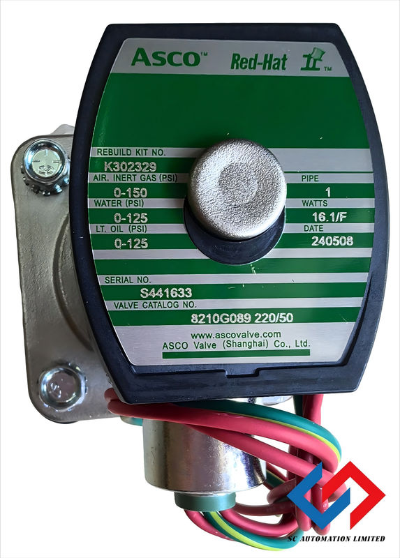 8210G089 ASCO Solenoid Valve Stainless Steel Body for Water Media Applications