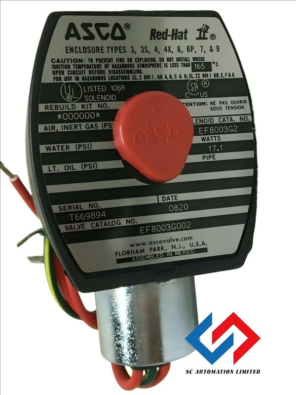EFHB8003G002 EF8003G002 ASCO Series 003 Solenoid Valve Manual Operators 240 Volts Standard Voltages