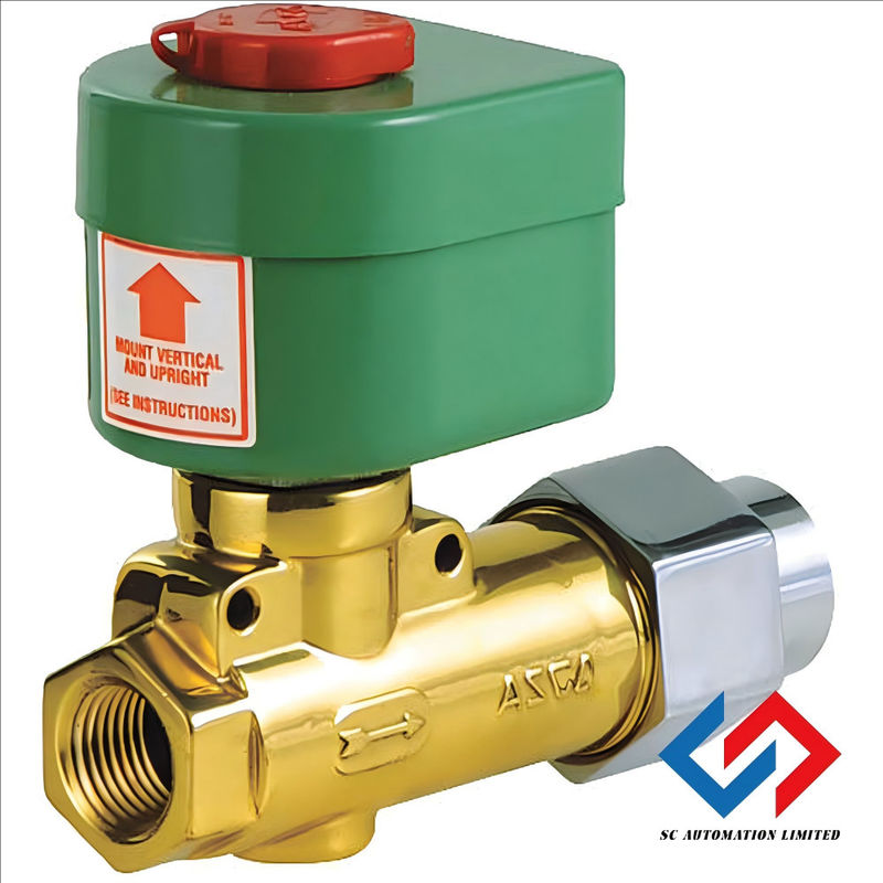 ASCO 8266D069V 240/60Hz 220/50Hz 2-Way Brass Solenoid Valve 2/2 Normally Closed Lead Length 18 inch